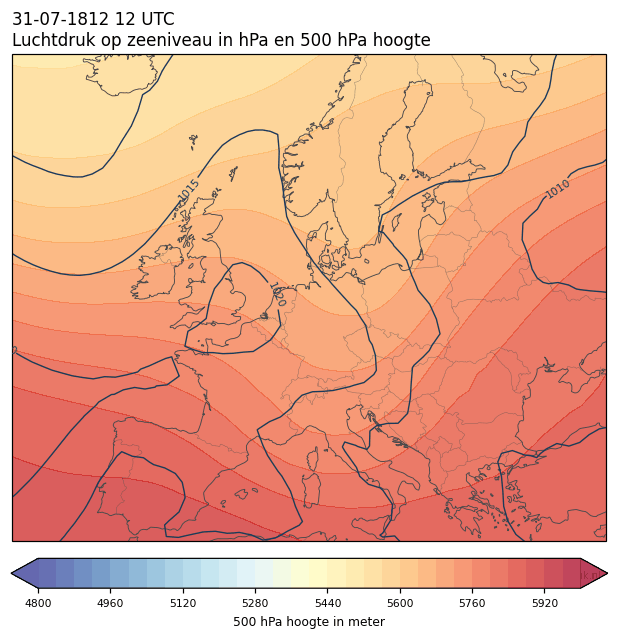 Weerkaart van 31 juli 1812 om 12 UTC