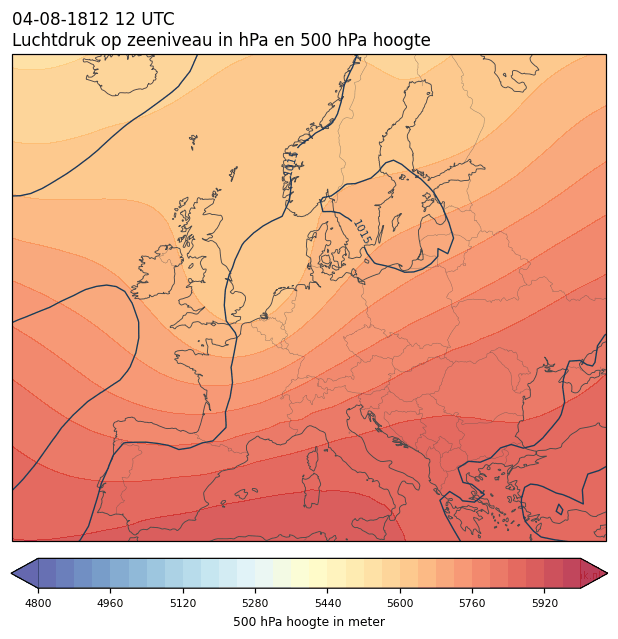 Weerkaart van 4 augustus 1812 om 12 UTC