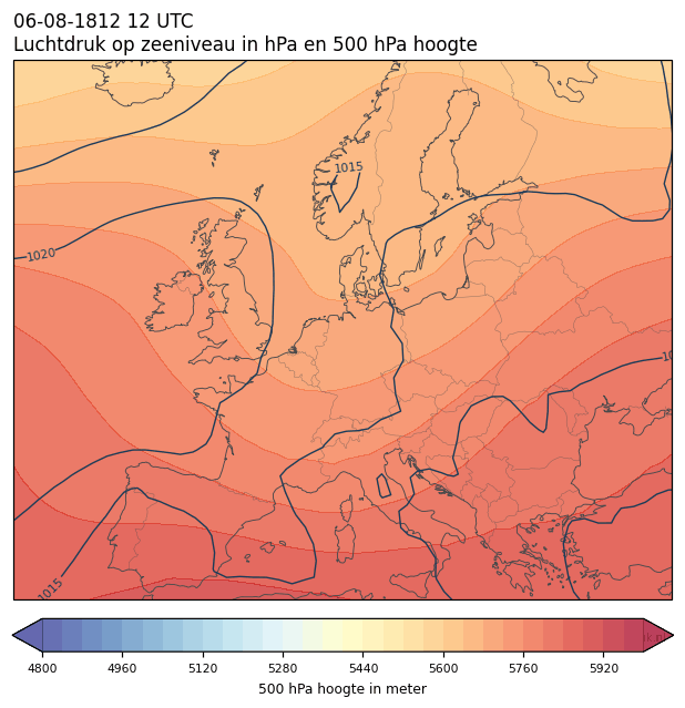 Weerkaart van 6 augustus 1812 om 12 UTC
