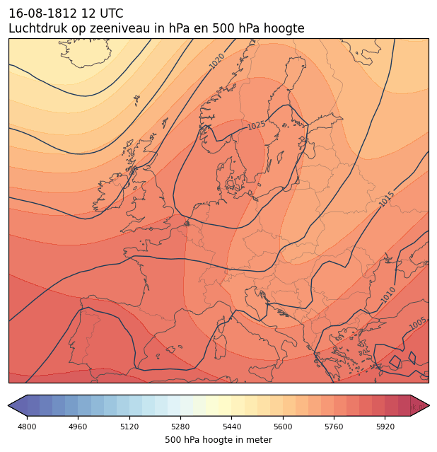 Weerkaart van 16 augustus 1812 om 12 UTC