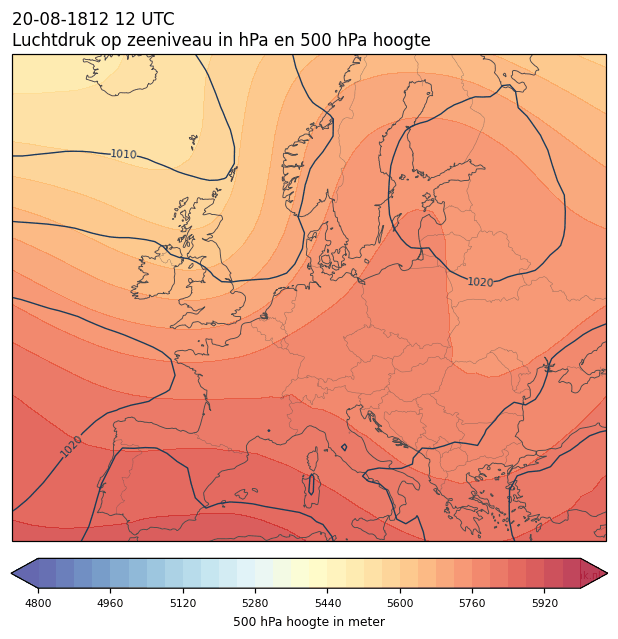 Weerkaart van 20 augustus 1812 om 12 UTC