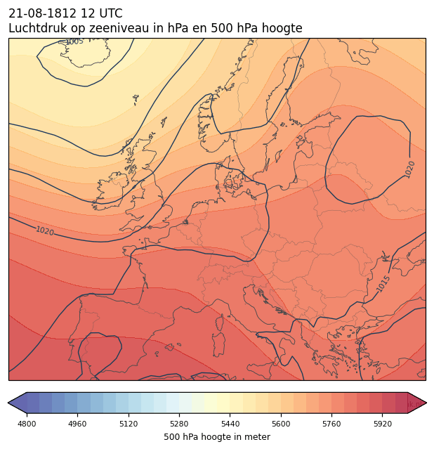 Weerkaart van 21 augustus 1812 om 12 UTC
