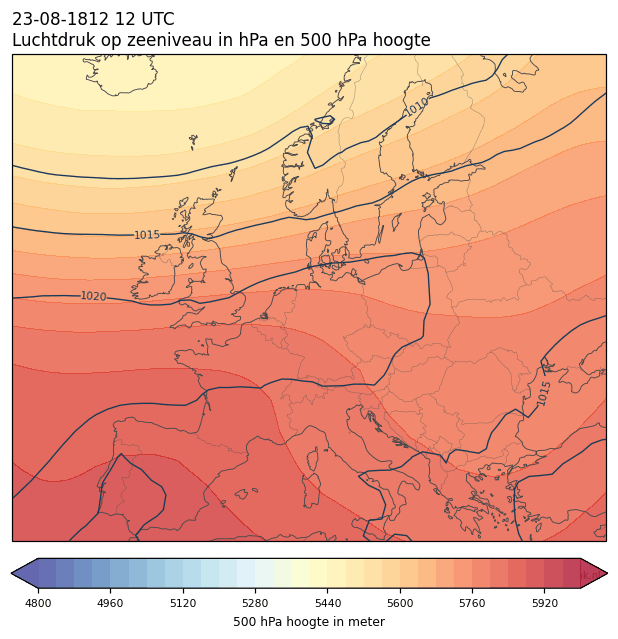 Weerkaart van 23 augustus 1812 om 12 UTC