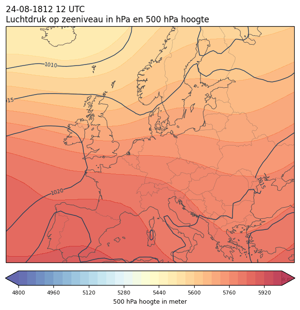 Weerkaart van 24 augustus 1812 om 12 UTC