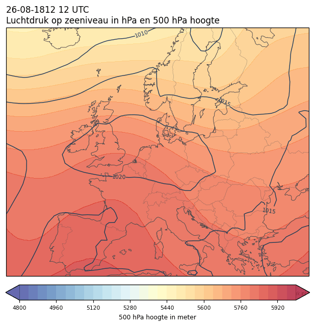 Weerkaart van 26 augustus 1812 om 12 UTC