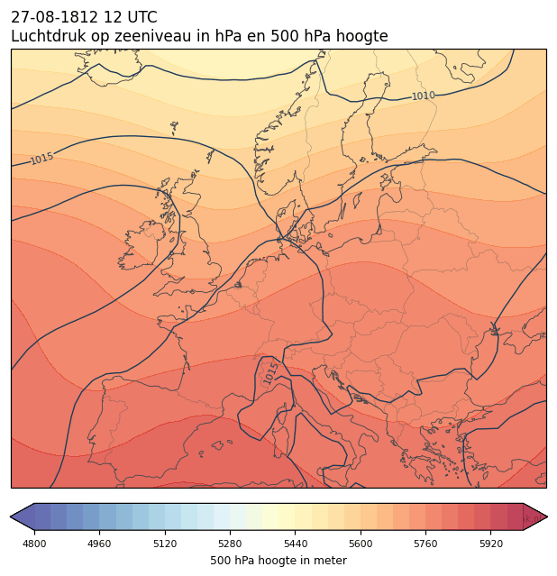 Weerkaart van 27 augustus 1812 om 12 UTC