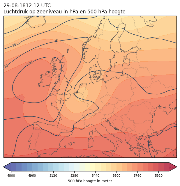 Weerkaart van 29 augustus 1812 om 12 UTC