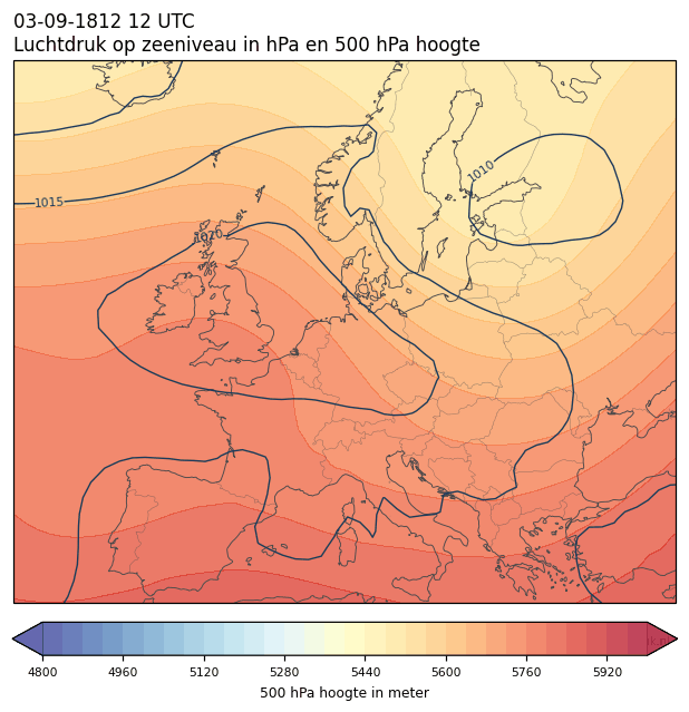 Weerkaart van 3 september 1812 om 12 UTC