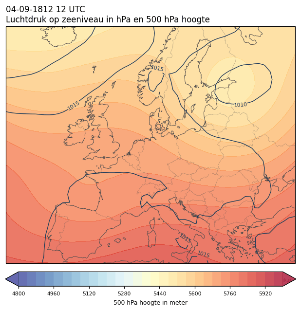 Weerkaart van 4 september 1812 om 12 UTC