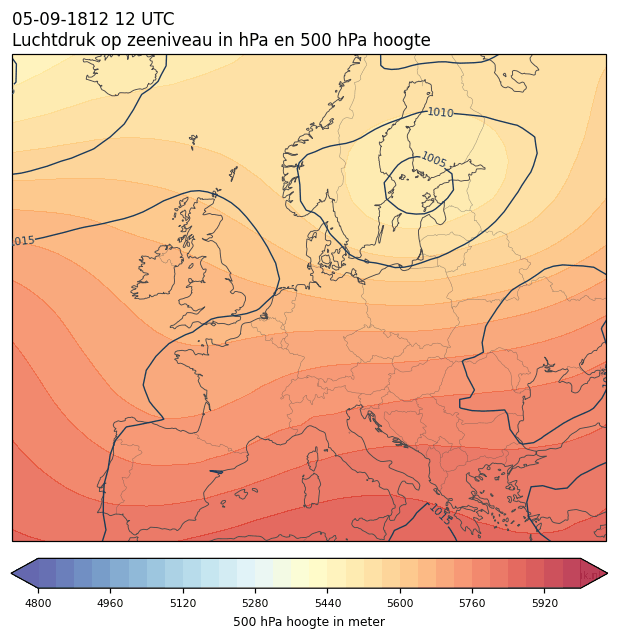 Weerkaart van 5 september 1812 om 12 UTC