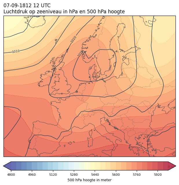 Weerkaart van 7 september 1812 om 12 UTC