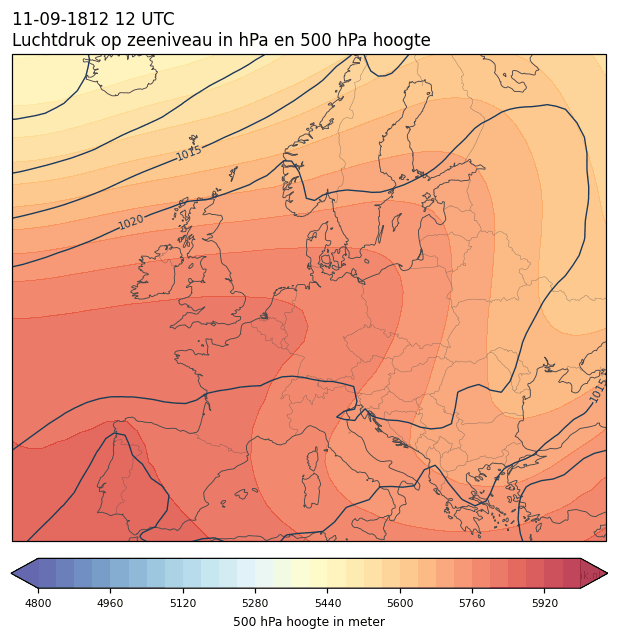 Weerkaart van 11 september 1812 om 12 UTC