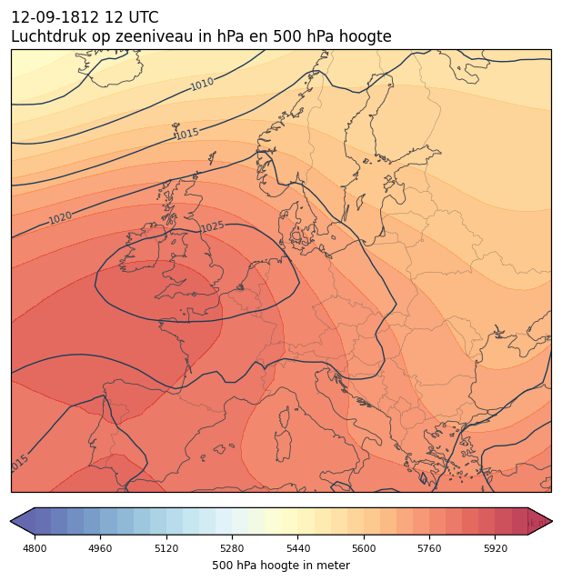 Weerkaart van 12 september 1812 om 12 UTC