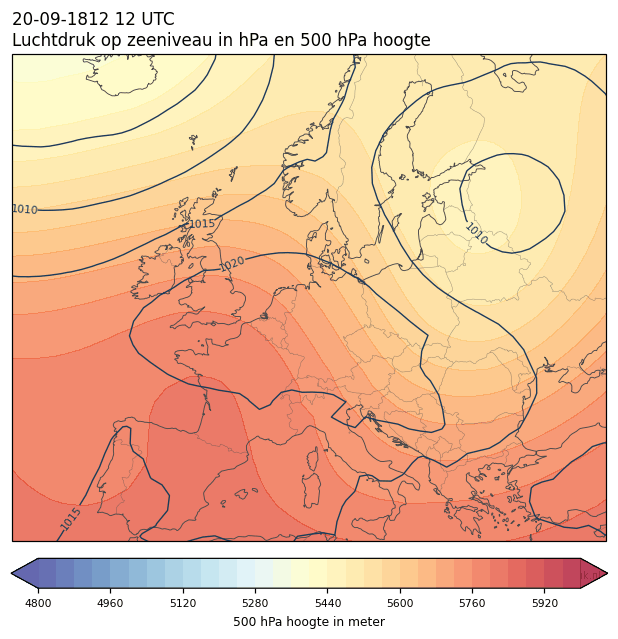 Weerkaart van 20 september 1812 om 12 UTC