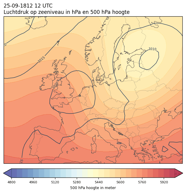 Weerkaart van 25 september 1812 om 12 UTC