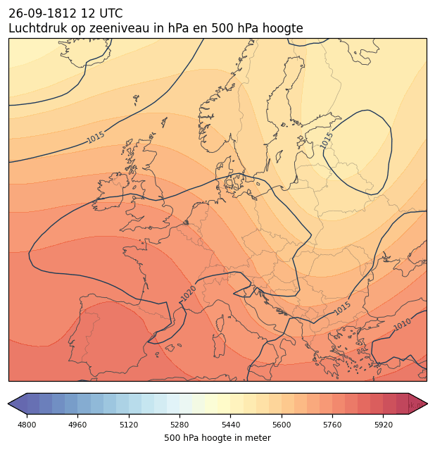 Weerkaart van 26 september 1812 om 12 UTC