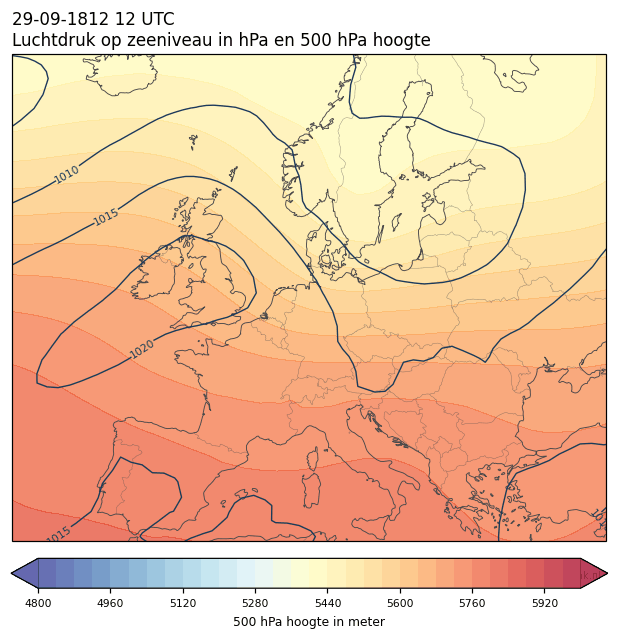 Weerkaart van 29 september 1812 om 12 UTC