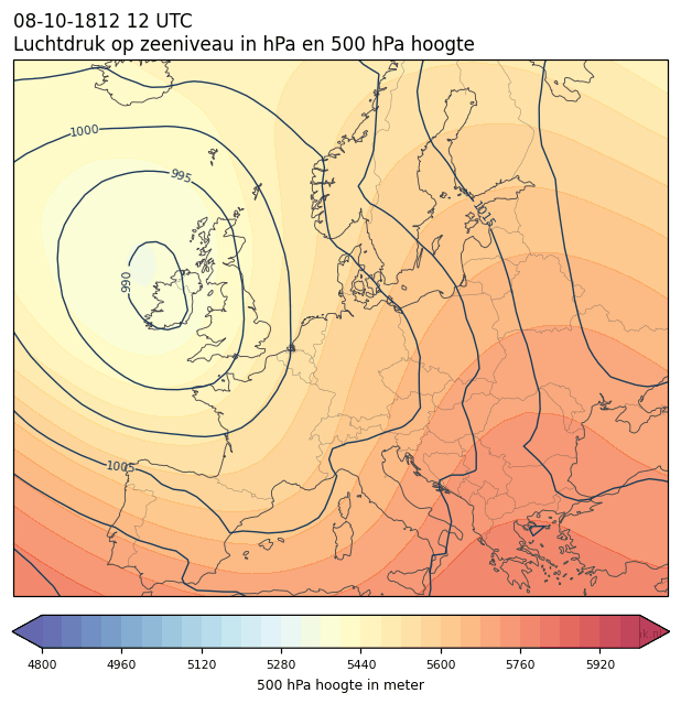 Weerkaart van 8 oktober 1812 om 12 UTC