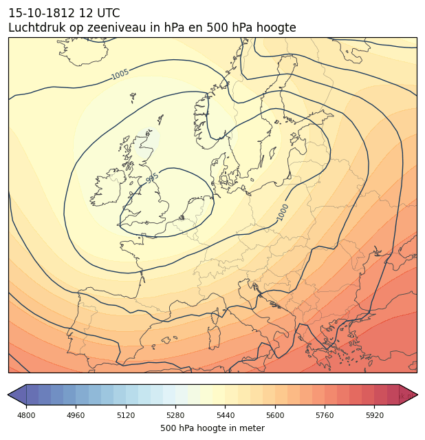 Weerkaart van 15 oktober 1812 om 12 UTC