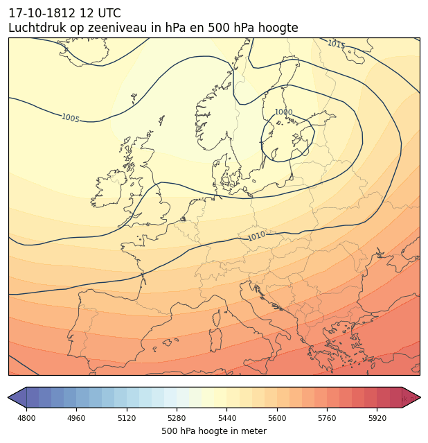 Weerkaart van 17 oktober 1812 om 12 UTC