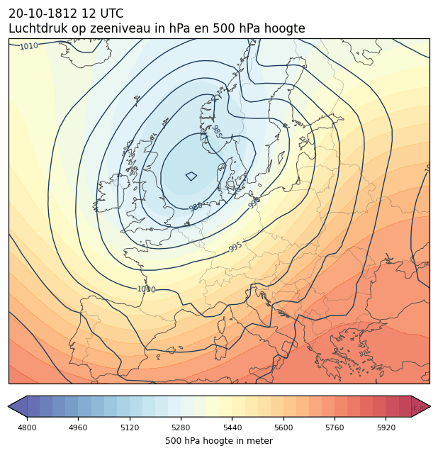 Weerkaart van 20 oktober 1812 om 12 UTC