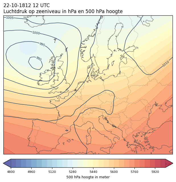 Weerkaart van 22 oktober 1812 om 12 UTC