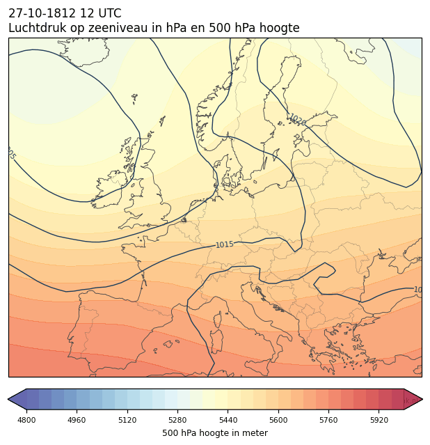Weerkaart van 27 oktober 1812 om 12 UTC