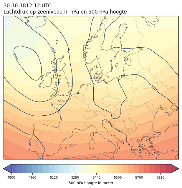 Weerkaart van 30 oktober 1812 om 12 UTC