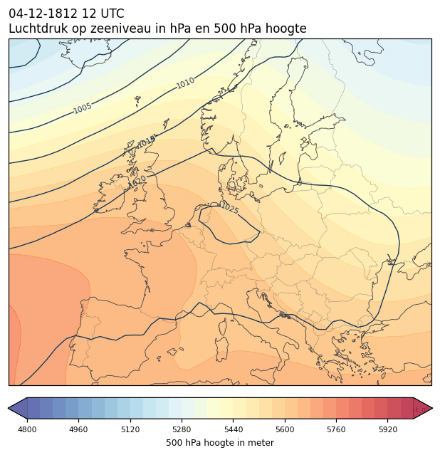 Weerkaart van 4 december 1812 om 12 UTC