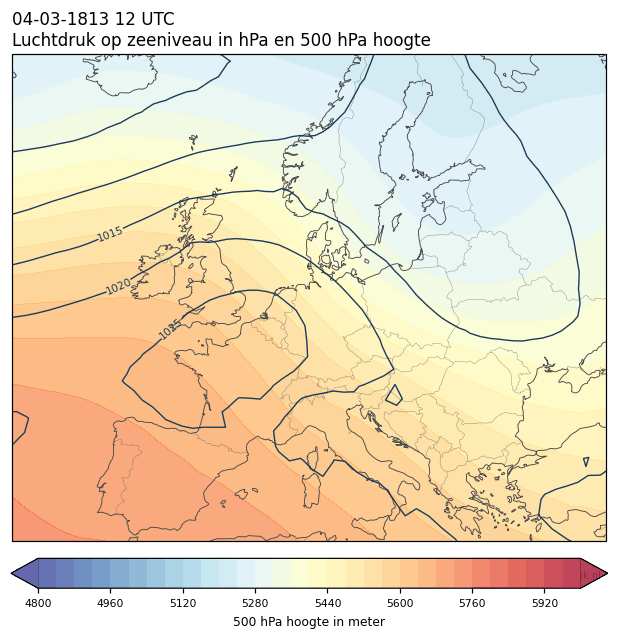 Weerkaart van 4 maart 1813 om 12 UTC