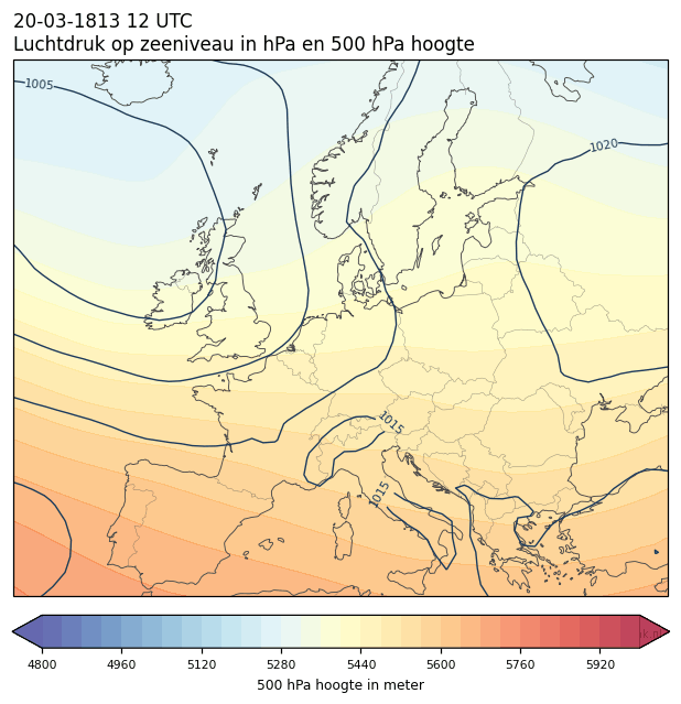 Weerkaart van 20 maart 1813 om 12 UTC
