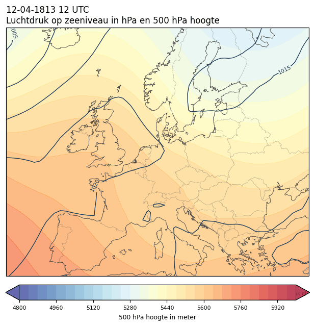 Weerkaart van 12 april 1813 om 12 UTC