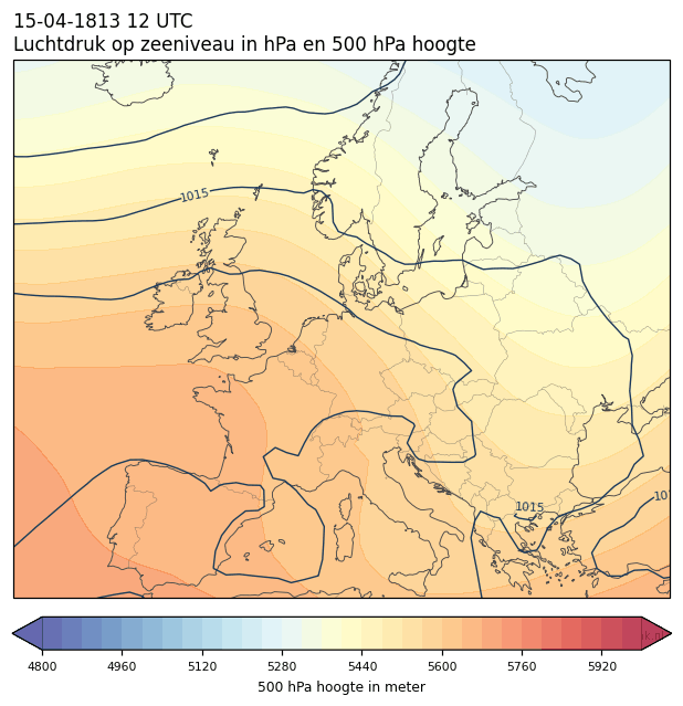 Weerkaart van 15 april 1813 om 12 UTC
