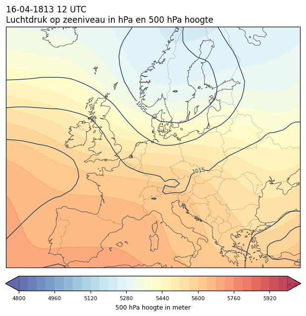 Weerkaart van 16 april 1813 om 12 UTC