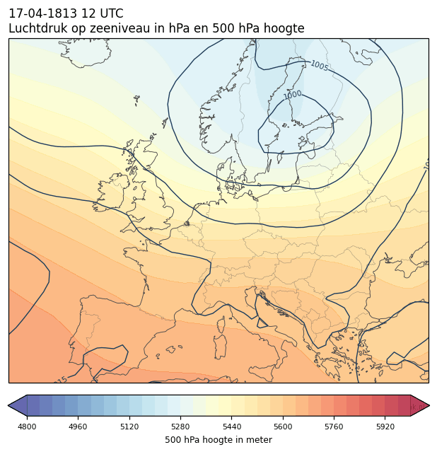 Weerkaart van 17 april 1813 om 12 UTC