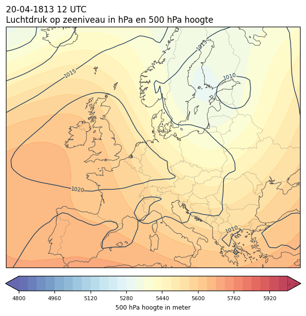 Weerkaart van 20 april 1813 om 12 UTC