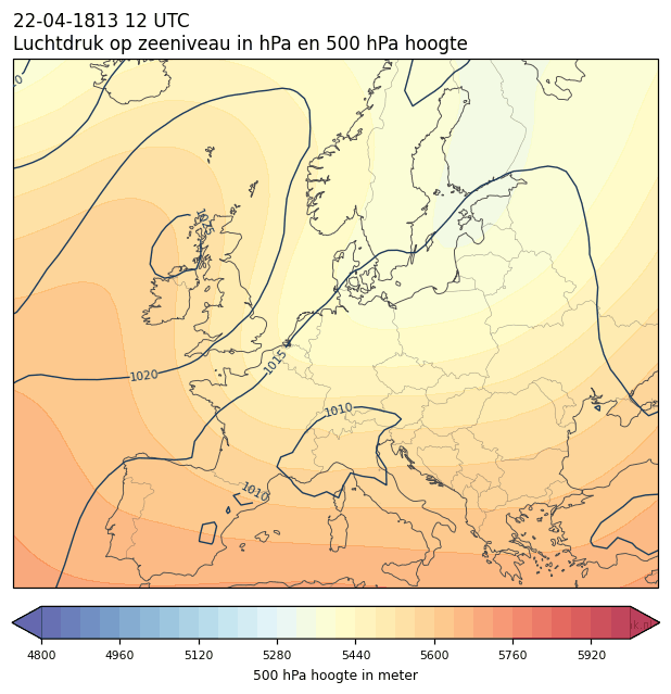 Weerkaart van 22 april 1813 om 12 UTC