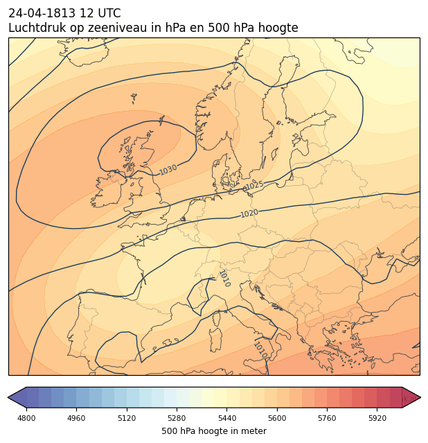 Weerkaart van 24 april 1813 om 12 UTC