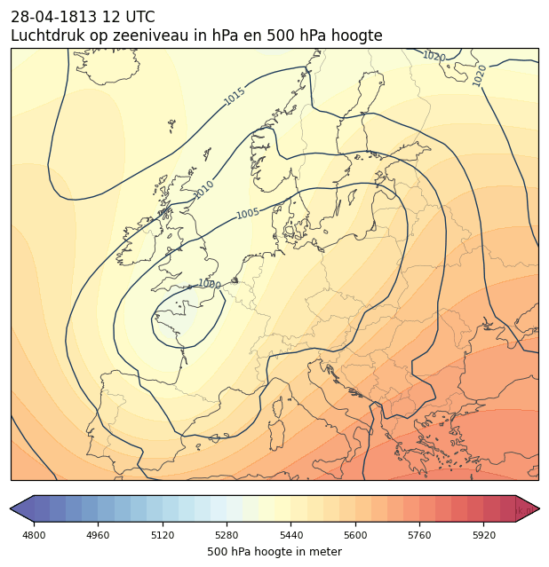 Weerkaart van 28 april 1813 om 12 UTC
