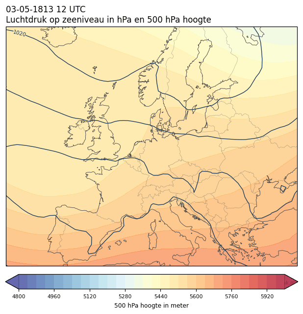 Weerkaart van 3 mei 1813 om 12 UTC