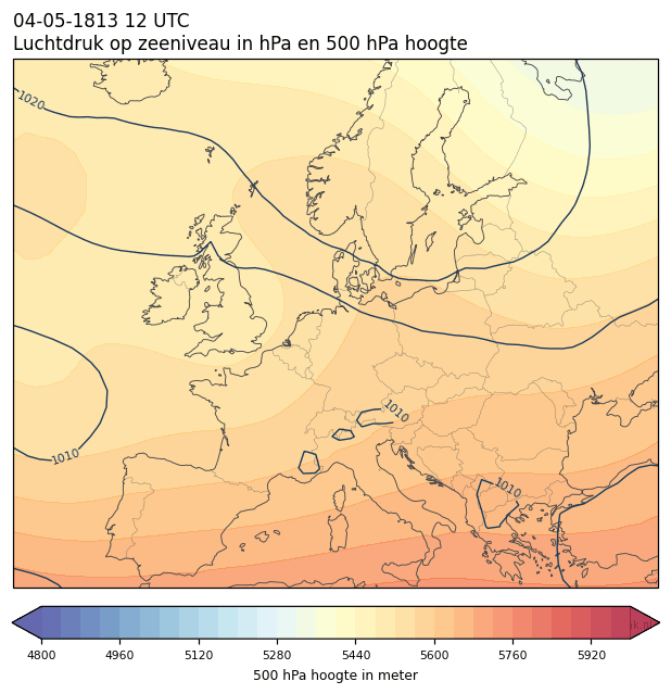 Weerkaart van 4 mei 1813 om 12 UTC