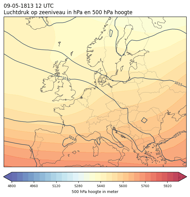 Weerkaart van 9 mei 1813 om 12 UTC