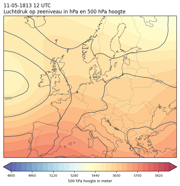 Weerkaart van 11 mei 1813 om 12 UTC
