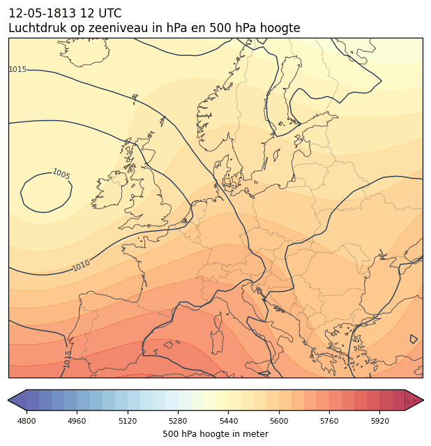 Weerkaart van 12 mei 1813 om 12 UTC