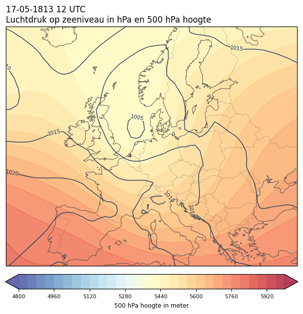Weerkaart van 17 mei 1813 om 12 UTC