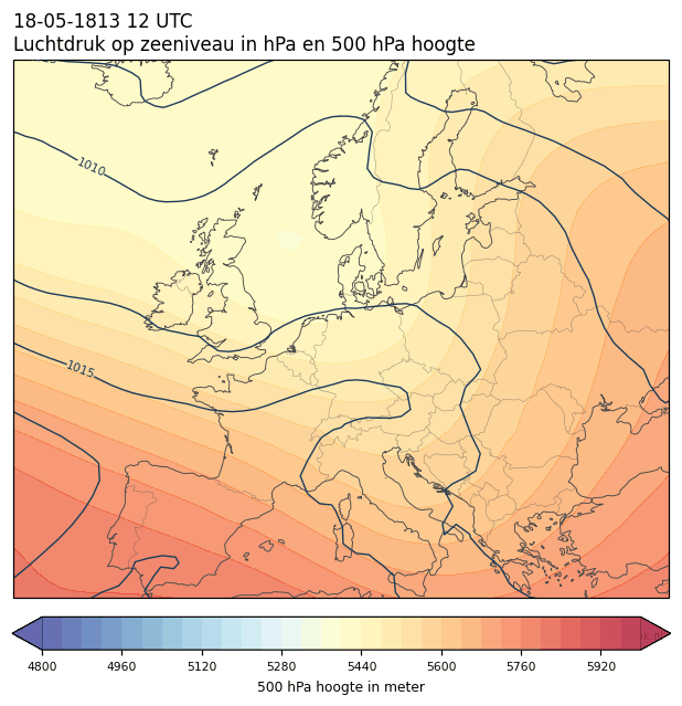 Weerkaart van 18 mei 1813 om 12 UTC