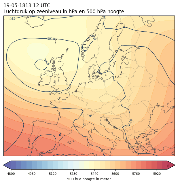 Weerkaart van 19 mei 1813 om 12 UTC