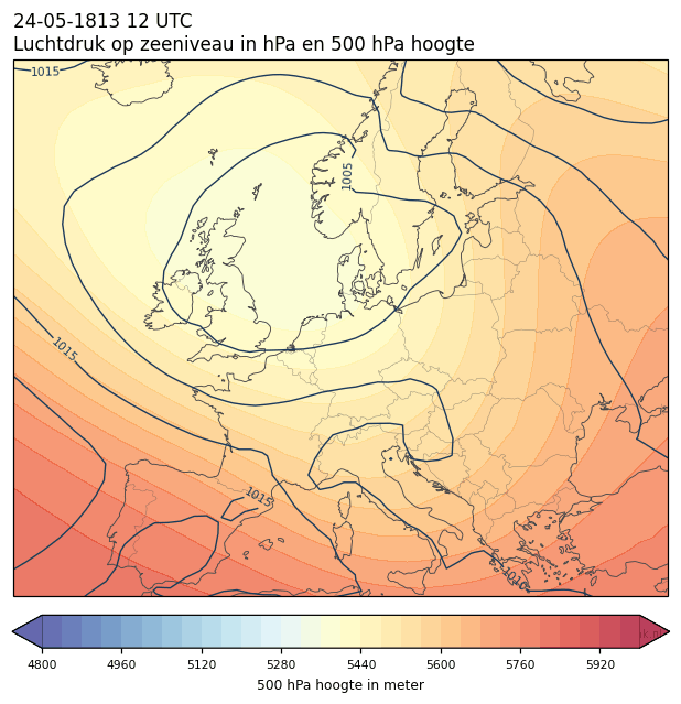 Weerkaart van 24 mei 1813 om 12 UTC