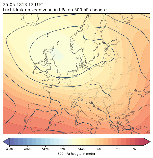 Weerkaart van 25 mei 1813 om 12 UTC