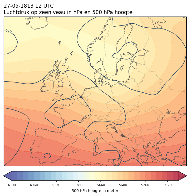 Weerkaart van 27 mei 1813 om 12 UTC